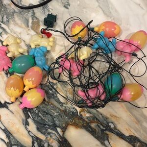 Vintage Colorful Easter Egg Bunny String Lights